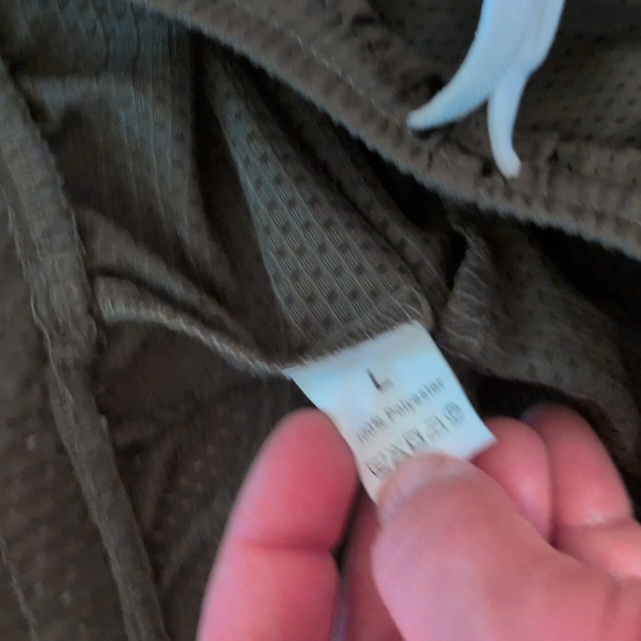 Olive Green Men's Shorts with White Accents - Picture 7 of 7